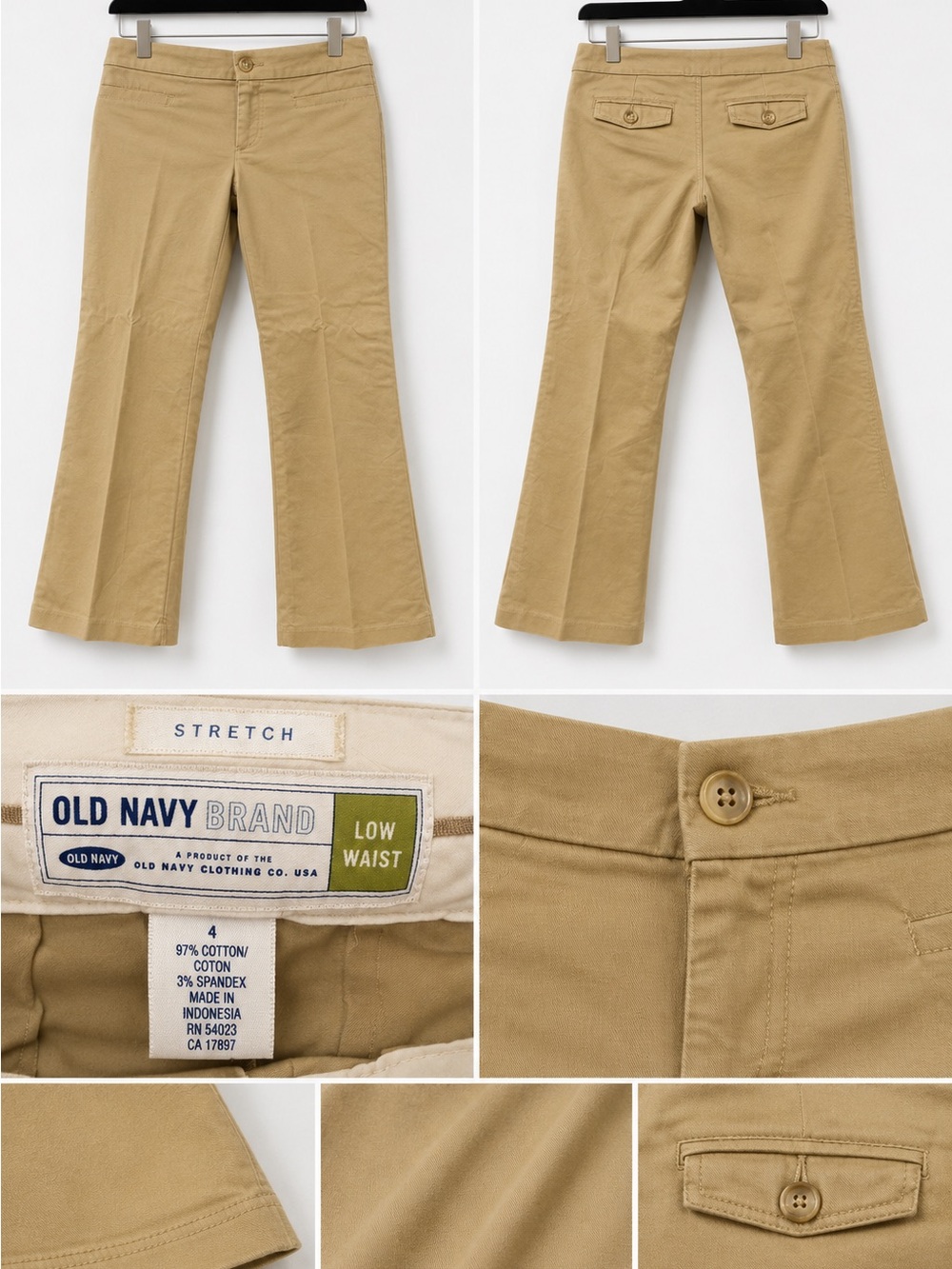Old Navy Khaki Low-Rise Stretch Straight-Leg Pants